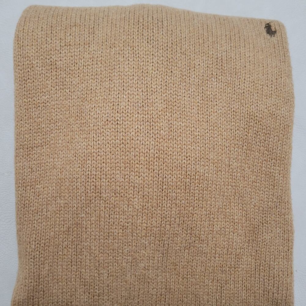 Vintage POLO Ralph Lauren Camel Brown Mens 100% Cotton Sweater Crew Neck XL - Picture 11 of 12